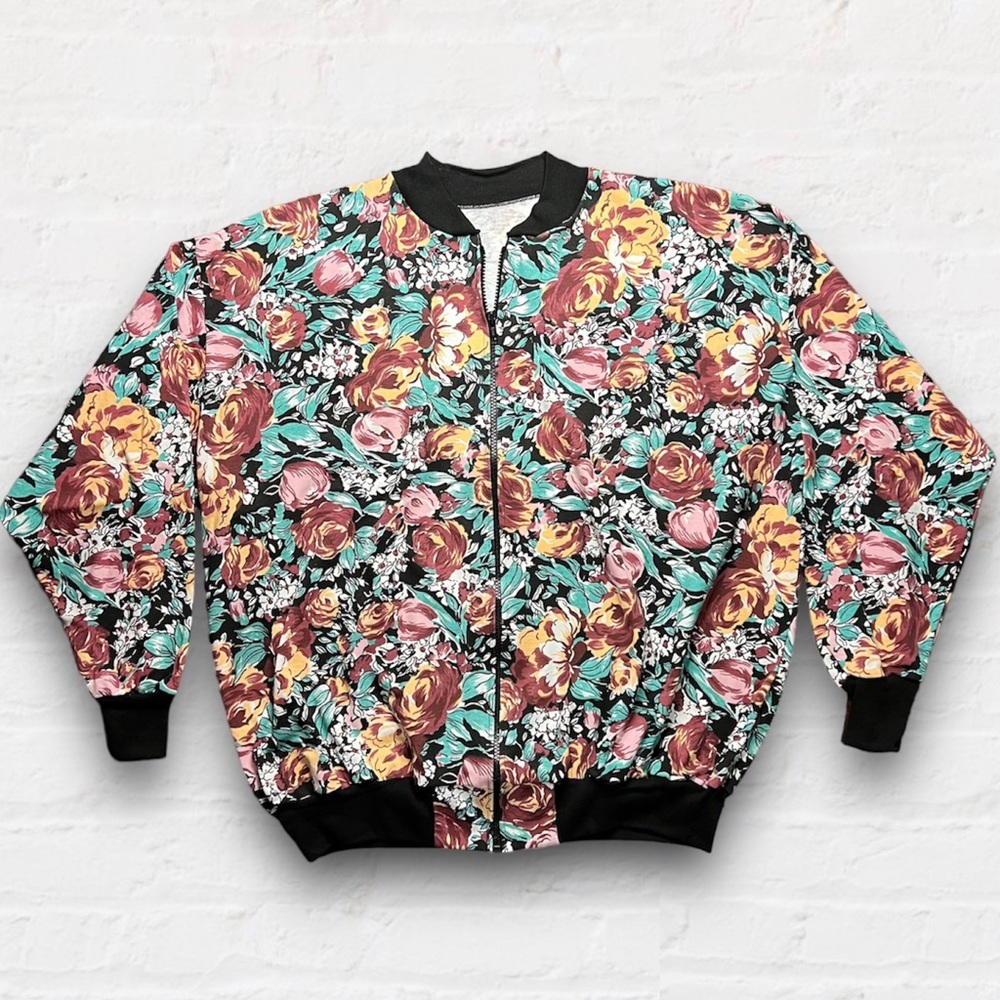 Vintage 80’s Floral Bomber Jacket